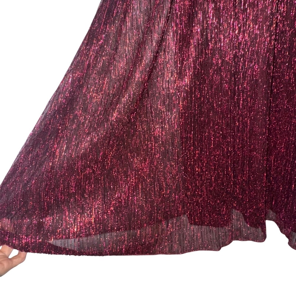 Torrid | new w/tags| tea length spaghetti strap burgundy dress | size 10 - Picture 9 of 15